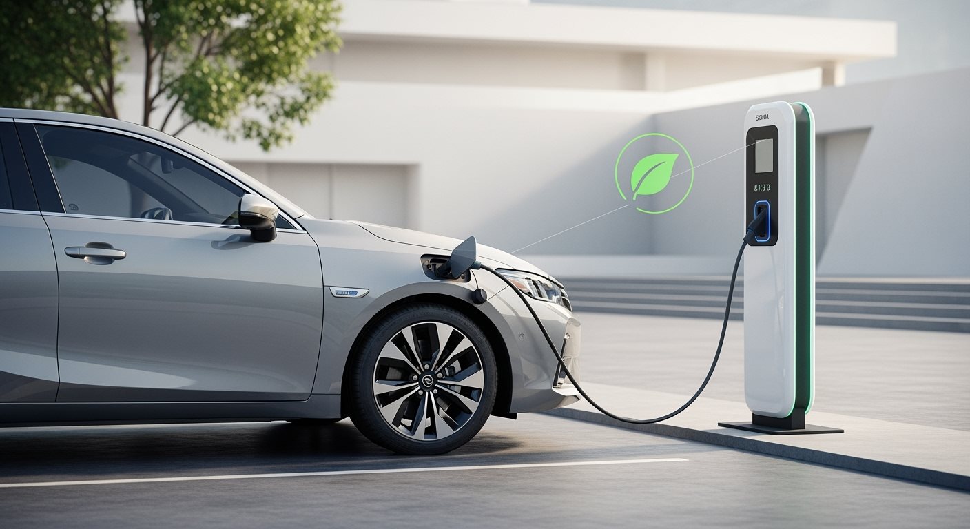 Plug-in hybridné vozidlo pri nabíjacej stanici