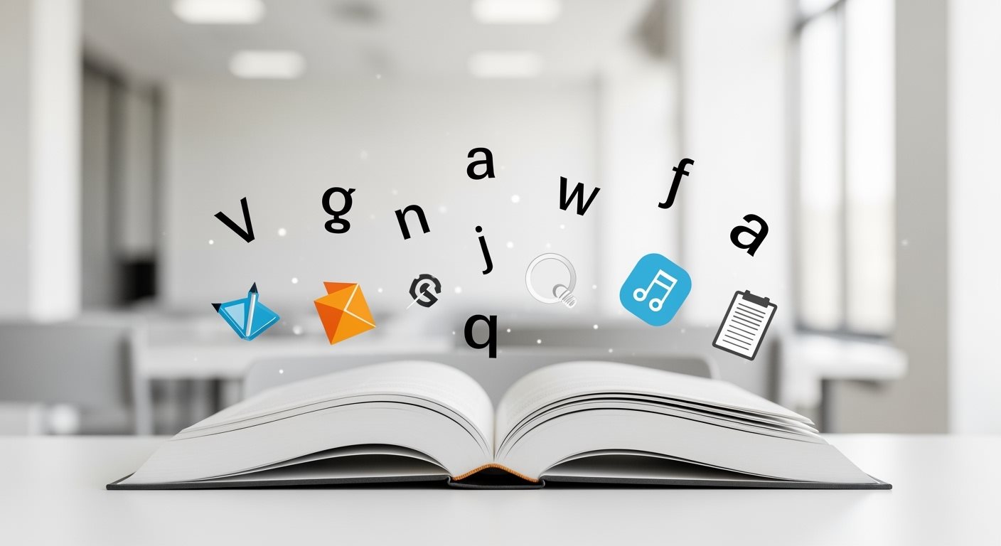 Abstraktný obrázok symbolizujúci slovník pojmov